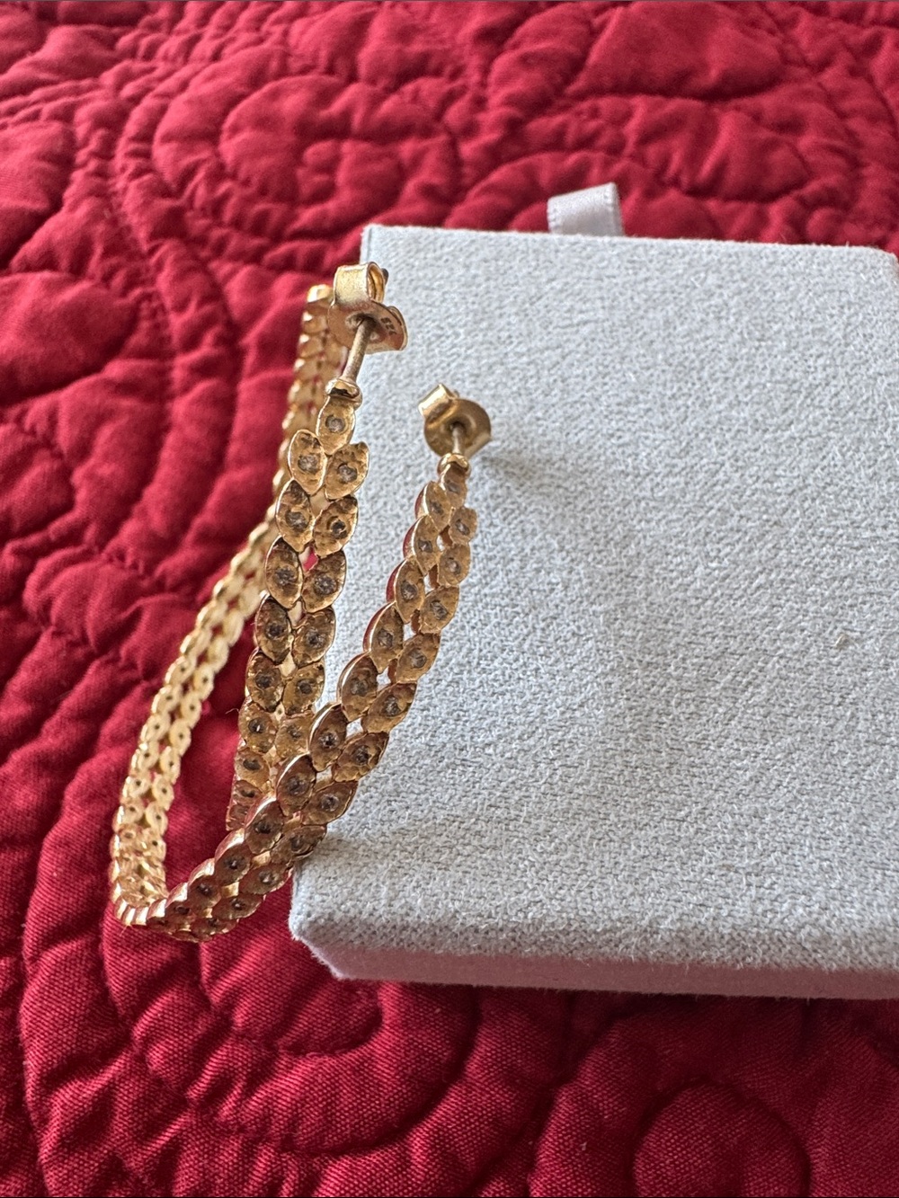 Melinda Maria Gold Leaf Hoop Earrings